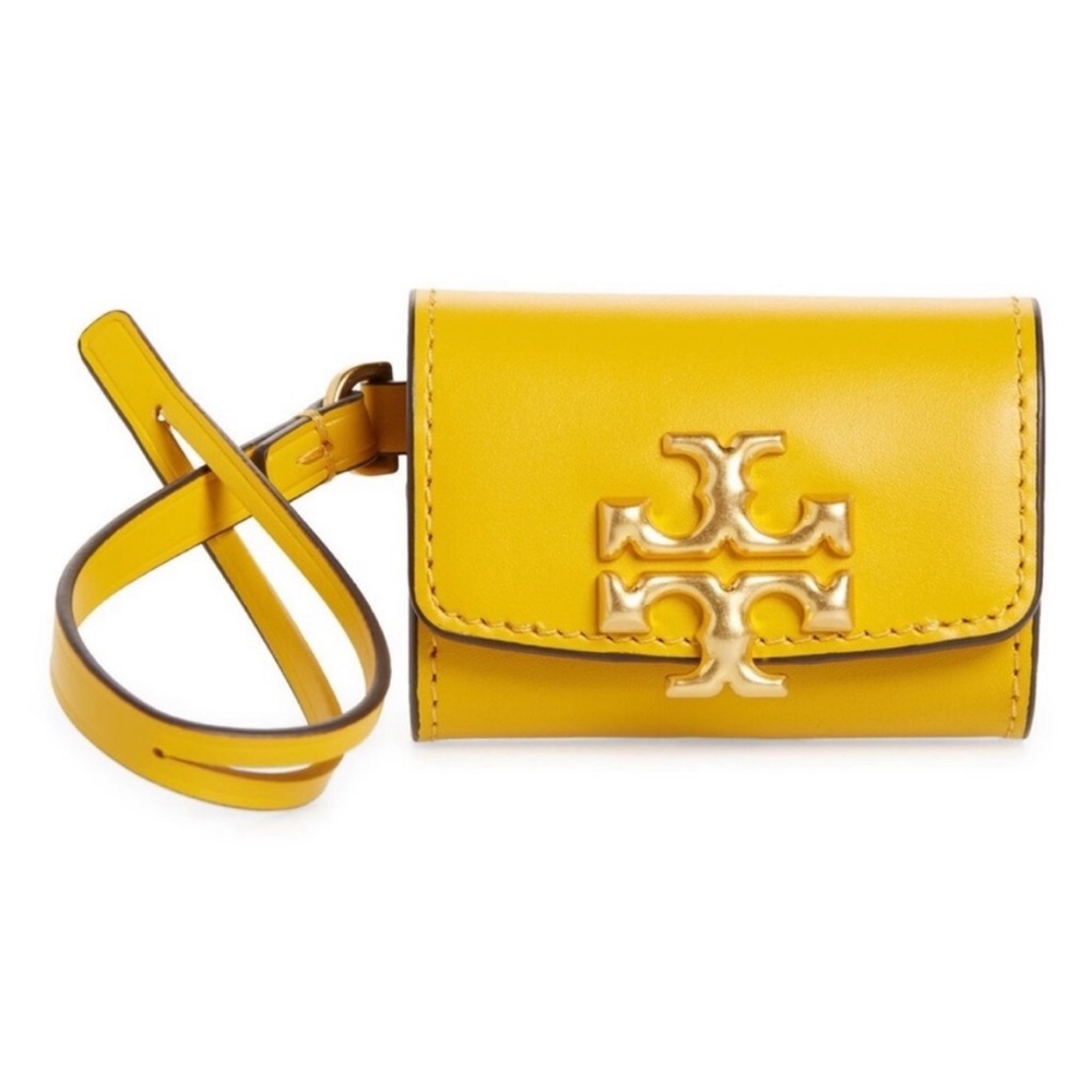 NWOT Tory Burch Eleanor AirPods Pro Case Leather Bag Charm Golden Crest + pouch